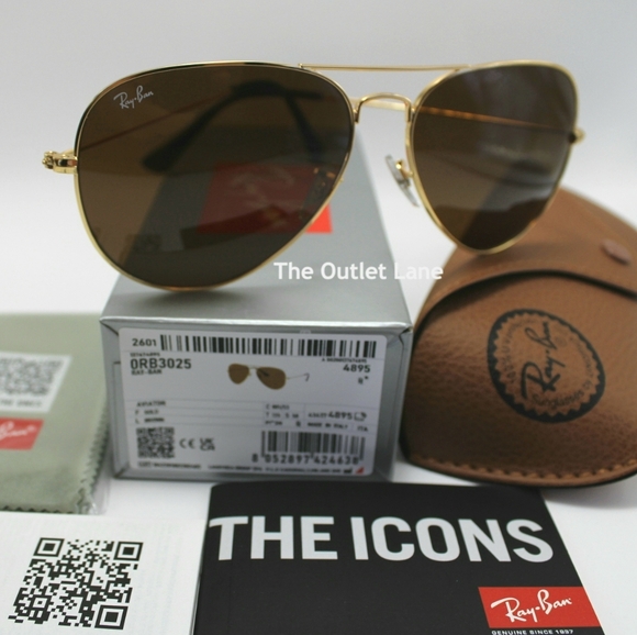 Model Display Ray-Ban Aviator Brown RB3025 Classic - Picture 1 of 16